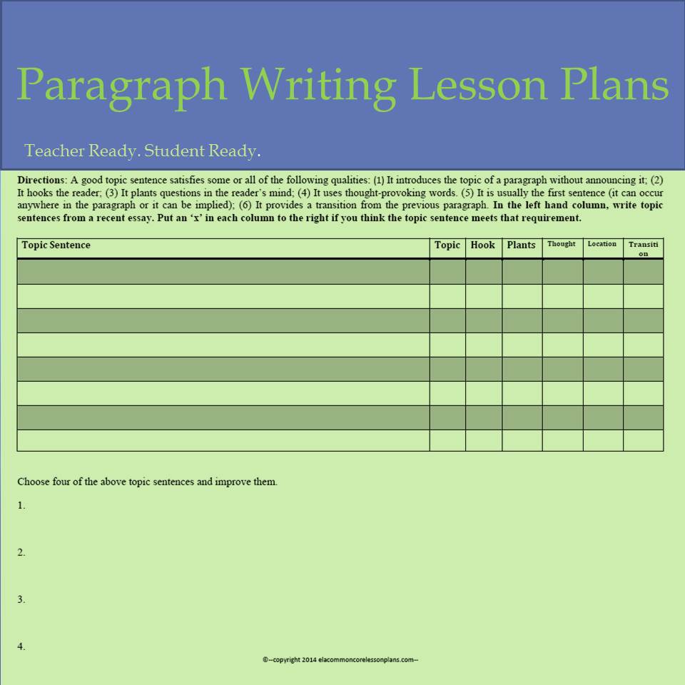 Lesson Plan Improve Writing Style With Improved Sentence Structure Ela Common Core Lesson Plans